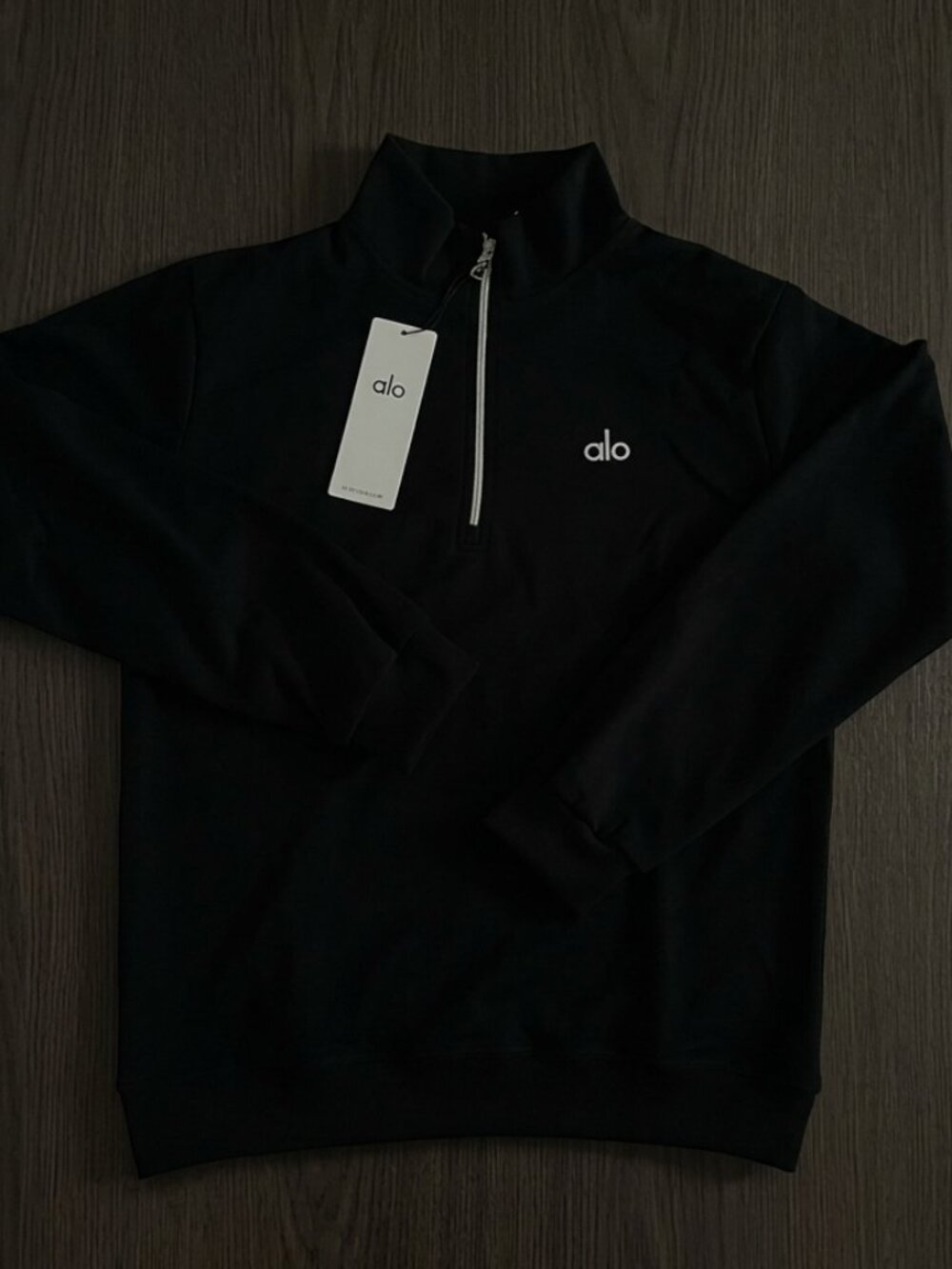 ALO Yoga Unisex Black Quarter-Zip Hoodie and Jogger Set NWT - Picture 2 of 7